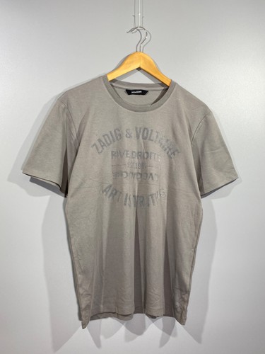 ZADIG & VOLTAIRE Herren T-Shirt grau Samt Print "TOMMY CL BLASON FLOCK" Baumwolle M - Bild 5 von 14