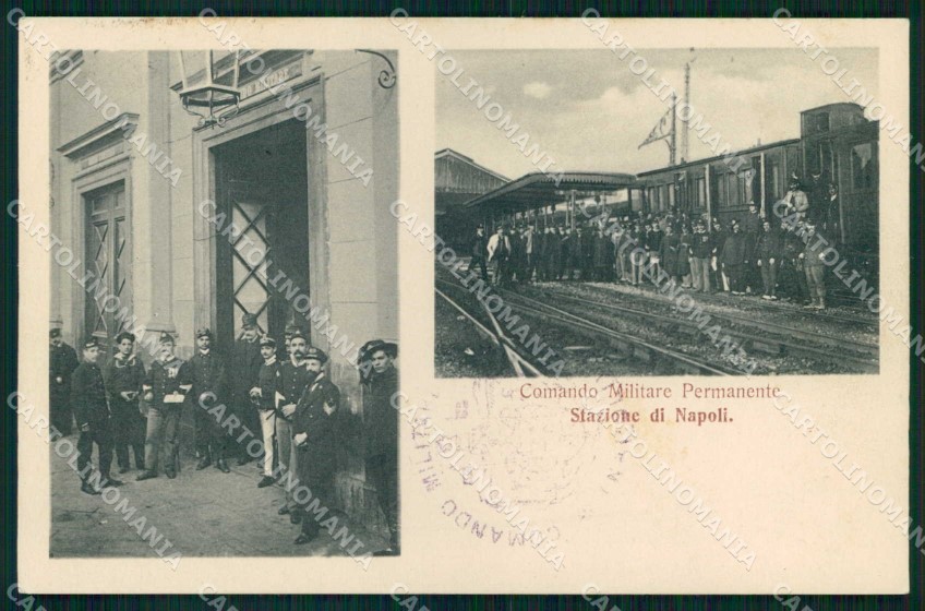 Napoli Città Comando Militare Permanente Treno Ragozino cartolina MX6482