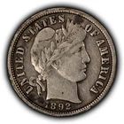 1892-O 10c Silver Barber Dime - VF - SKU-Y6640