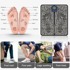 EMS Foot Massager Mat Electric Pad Blood Muscle Circulation Relief Pain LED USB