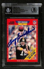 Terry Bradshaw Signed 1989 Pro Set Announcers Card Beckett Auto