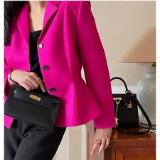 Lalambarum Pink Wool Silk Pebble Jacket L Official