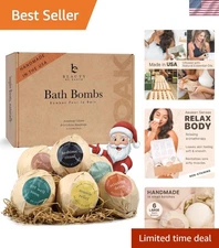 Handmade Bath Bomb Gift Set - Relax & Detox with 6 Delightfully Fragrant Bombs