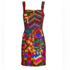 Farm Rio Mixed Patchwork Button Front Mini Dress Multicolor Boho NWT XL