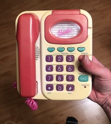Barbie Super Talking Phone Answering Machine English Spanish French 2000 y2k
