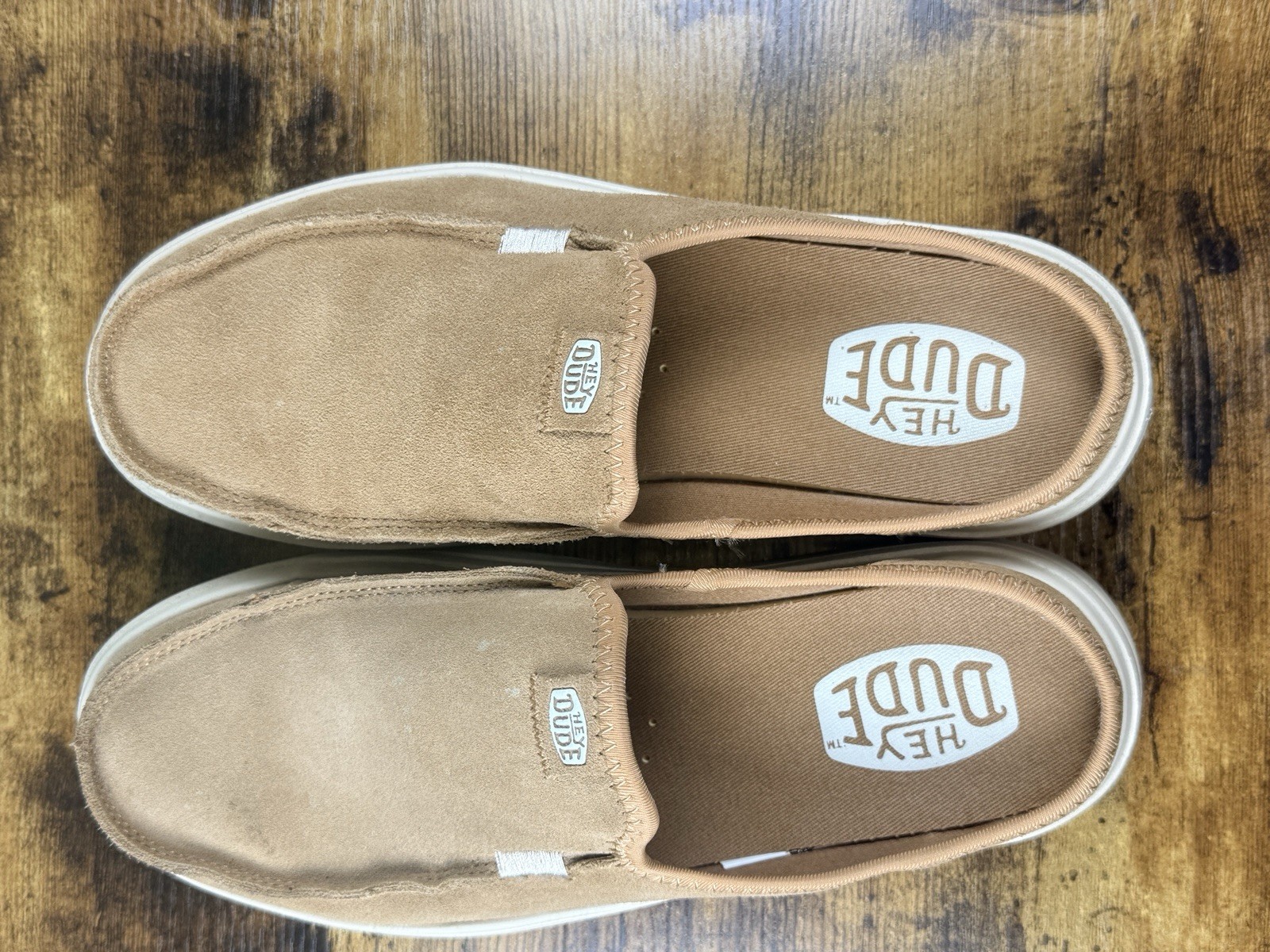 Hey Dude Austin Lift Classic Women’s Size 9 Tan Suede Platform Mules Slip On