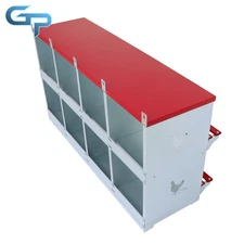 8-Holes Chicken Nest Box Large Vent Metal Poultry Wall Mount Easy Egg Collection