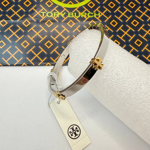 Bracciale Tory Burch classico con cerniera logo 168864 IN argento Tory
