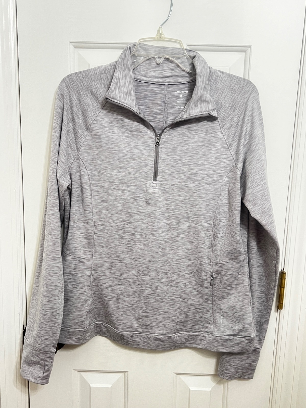 EUC Layer 8 Layer8 Gray Half Zip Performance Long… - image 1