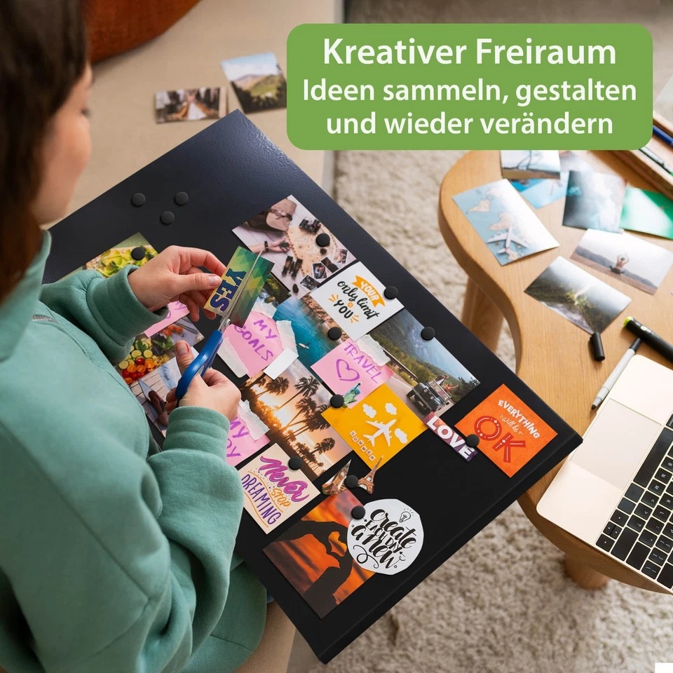 Metall Magnettafel schwarz Memoboard Pinnwand magnetisch Magnetboard Magnetwand - Bild 3 von 4