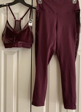 Victoria  s Secret PINK Sport Set Sports Bra  Matching Ankle Leggings Size M NWT