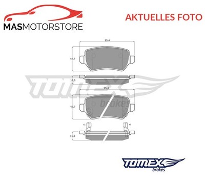 SATZ BREMSBELÄGE BREMSKLÖTZE HINTEN TOMEX BRAKES TX 12-97 P NEU OE QUALITÄT