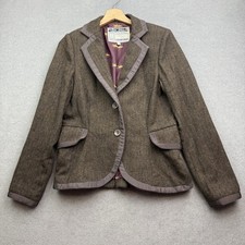JOULES Tweed Jacket UK 12 Blazer CHARING Herringbone Hacking Equestrian Parade
