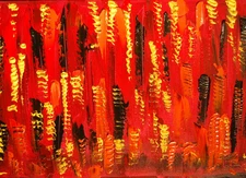 MANHATTAN  MODERN ART   SIGNED CANVAS - STRETCHED painting original 34322