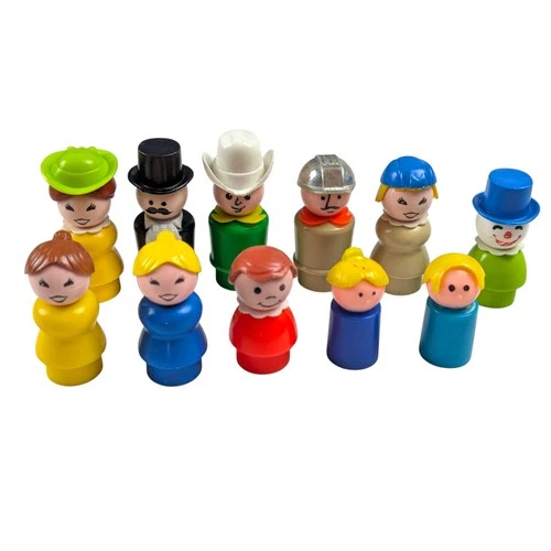 70s VTG Classic Fisher Price Little People Figures Lot Of 11
