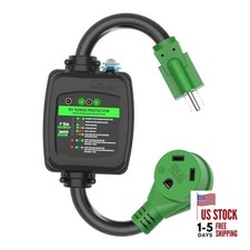 Surge Protector 30 Amp to 110 Volt RV Adapter Cord with 15M/30F Standard