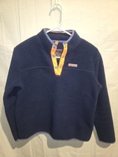 Vineyard Vines Boy's Blue Fleece Pullover Quarter Snap Sweatshirt Size 14 L