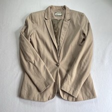 Women  s Beige Cotton Blazer Jacket Size M