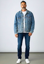 Vintage 1990s Levi’s 70699-0289 Denim Trucker Jacket USA Made Plaid Lined Large
