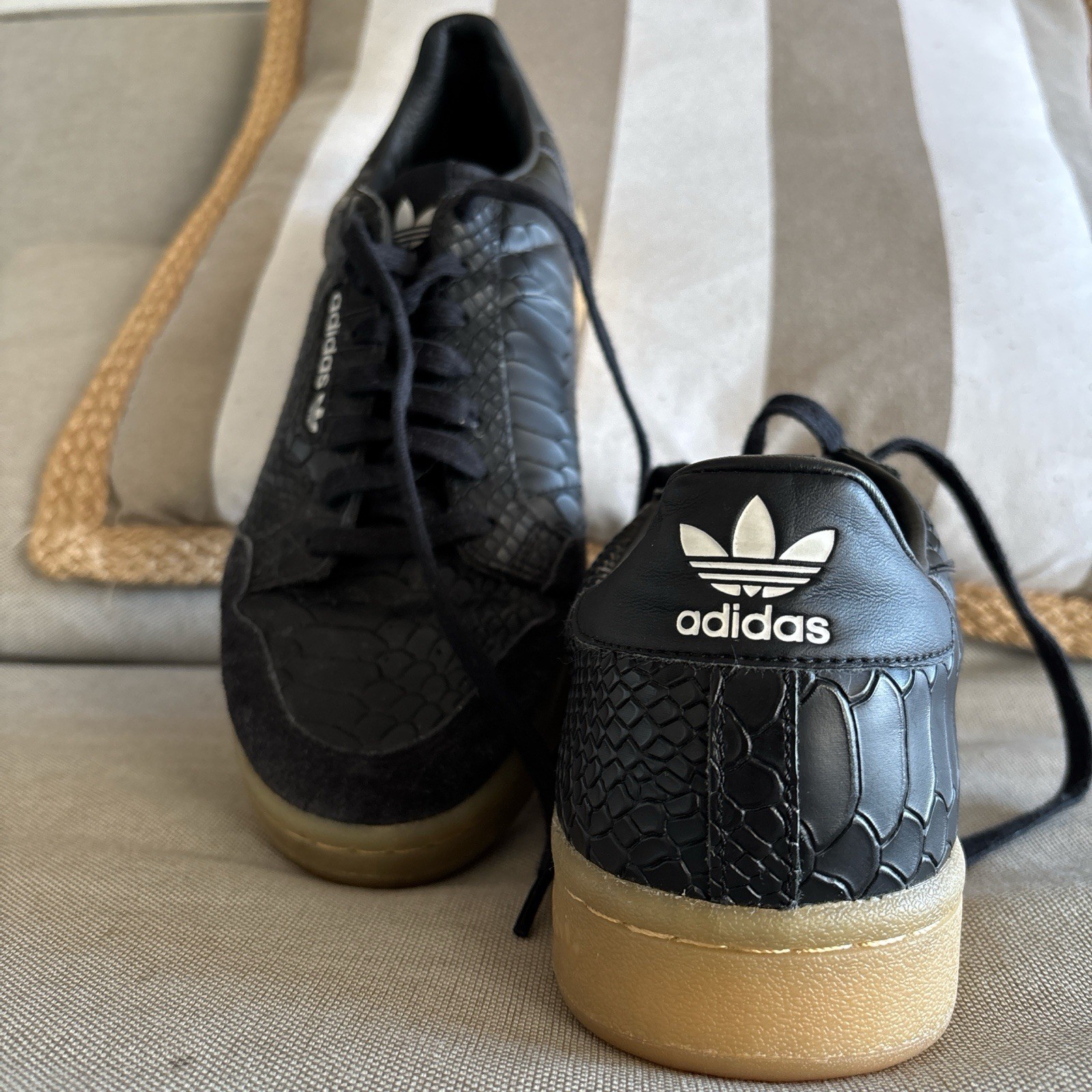 ORIGINAL Adidas Continental 80 Black Python Men's… - image 5