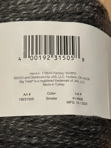 Lot Of  3 Big Twist Panoramic Yarn Fine Acrylic 656yd 5.3oz Smoke image 4