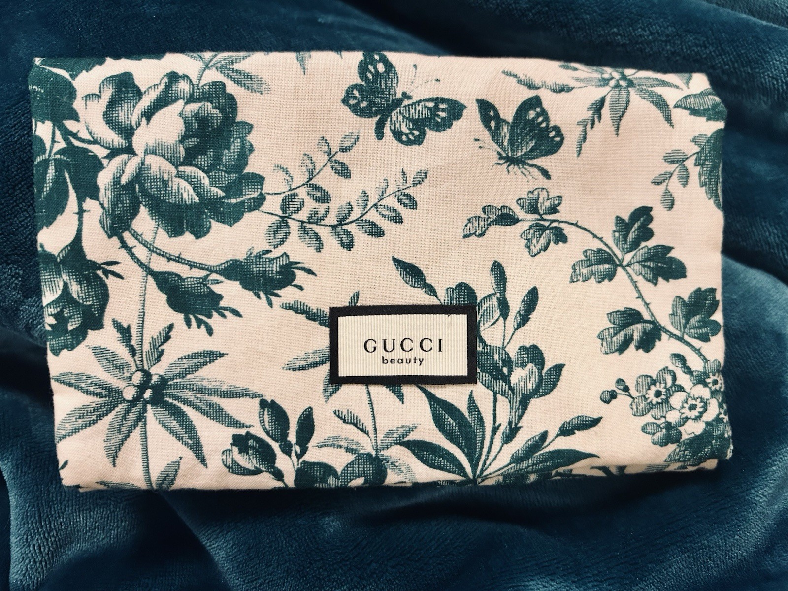 Gucci Beauty Bloom Bag Beige Verde Floreale Pochette/Borsa Trucco