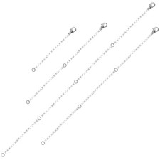 4pcs Necklace Extender Silver, 2/4/6/8 Inches Necklace Clasp Extender Chain E...