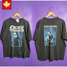 New Apparel Vintage 1992 Ozzy Osbourne Last Bloody Shows Tour T-Shirt Reprint