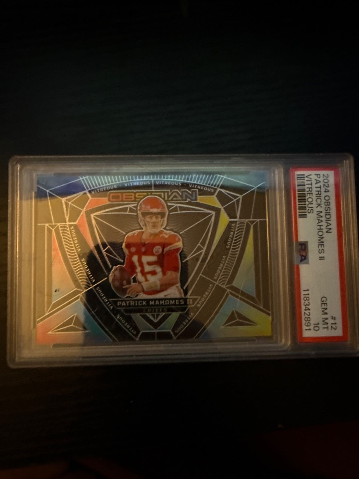 2024 Patrick Mahomes Obsidian Vitreous PSA 10