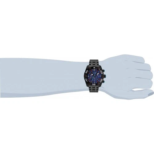 Invicta 24847 Jason Taylor Rojo Azul 50mm Cuarzo Cronógrafo Negro Hombre Reloj - Imagen 2 de 4