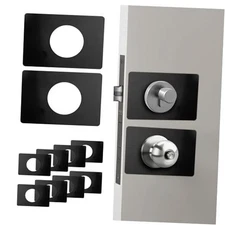 10 Pack Door Knob Reinforcement Plate Black, Door Knob Repair Plate Cover 