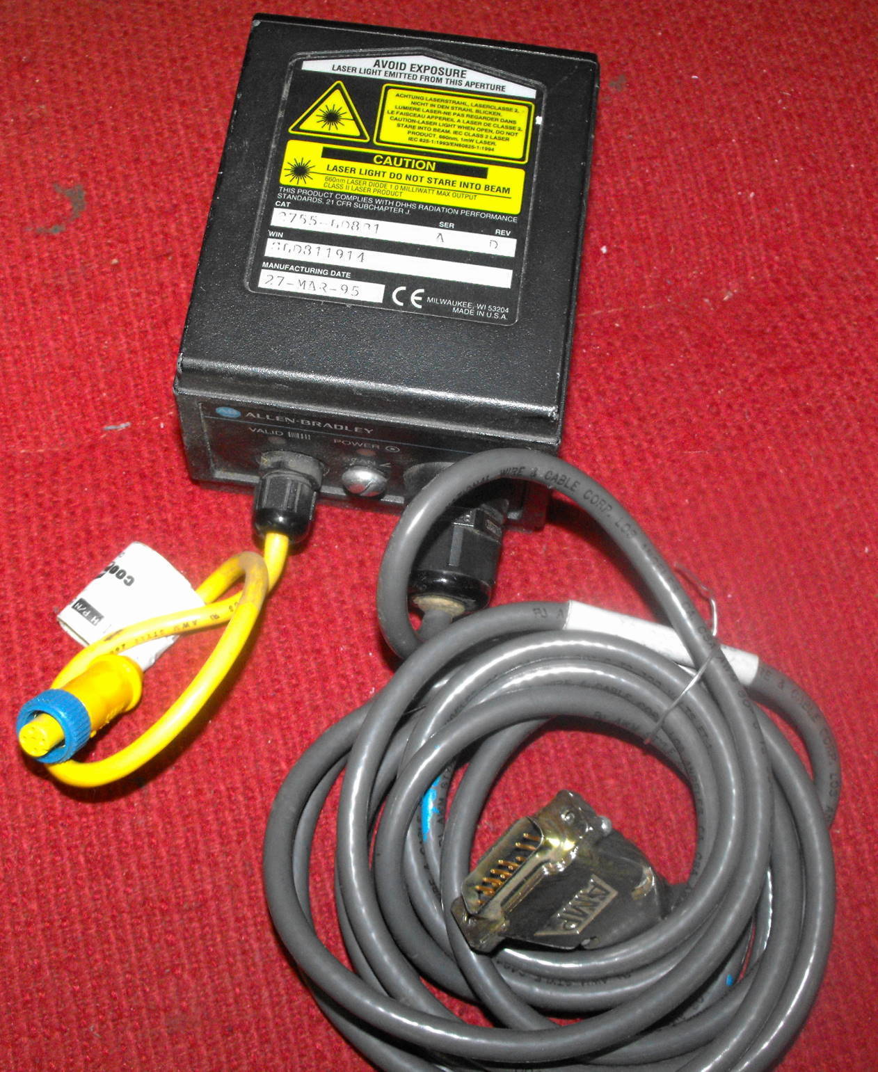 Allen-Bradley- Laser Bar Code Scanner - Catalog #2775-LD8B1