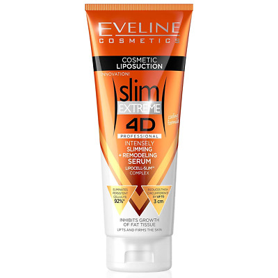 Eveline Slim Extreme 4D Liposuction Body Serum, Firming Body Lotion for Women an