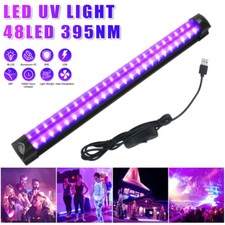 UV Black Light Bar Fixtures Ultraviolet Lamp Strip US Plug DJ Party Club 48LED