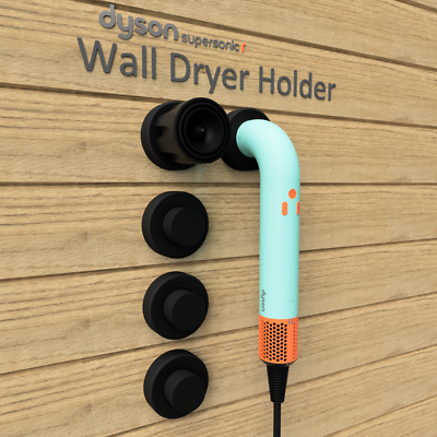 Dyson Supersonic r Wall-Mounted Hair Dryer Holder + Nozzle Holder