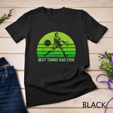 Mens Vintage Retro Best Tennis Dad Ever Funny Father's Day Unisex T-shirt