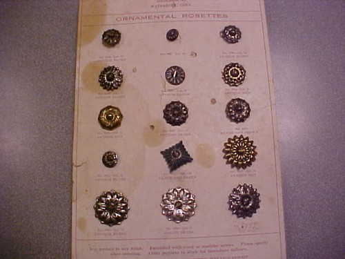 HARLEY WATERURY BUTTON ROSETTES  ACCESSORY SADDLE BAGS TRIM TWINS MOTORCYCLE 