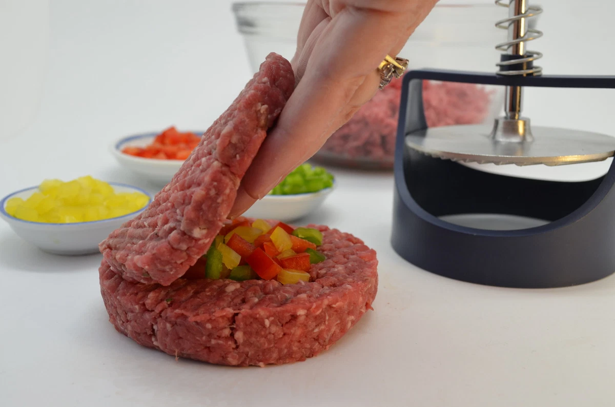 Prensa rápida Neat Ideas - ¡Hamburguesas caseras saludables! Prensa de hamburguesas