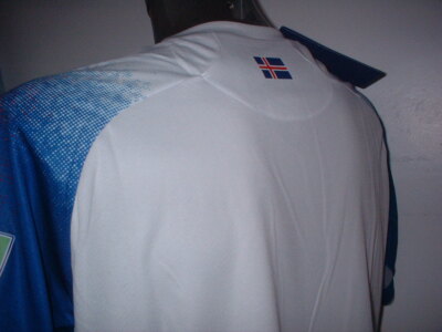 Maillot Errea Islande 2018 Extérieur - Blanc/ Bleu