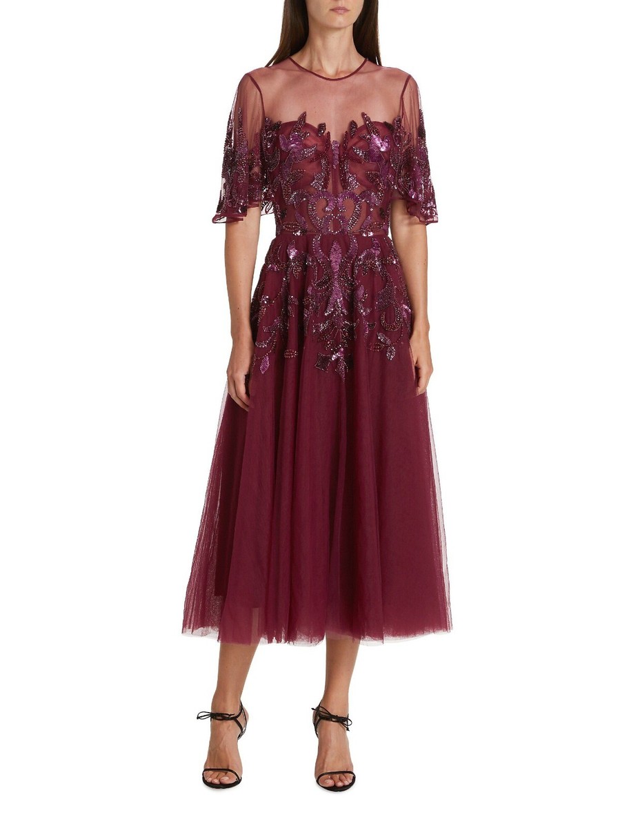 $6650 Zuhair Murad Shelby Layered Tulle Midi Party Cocktail Dress FR 42 /  US 10 | eBay