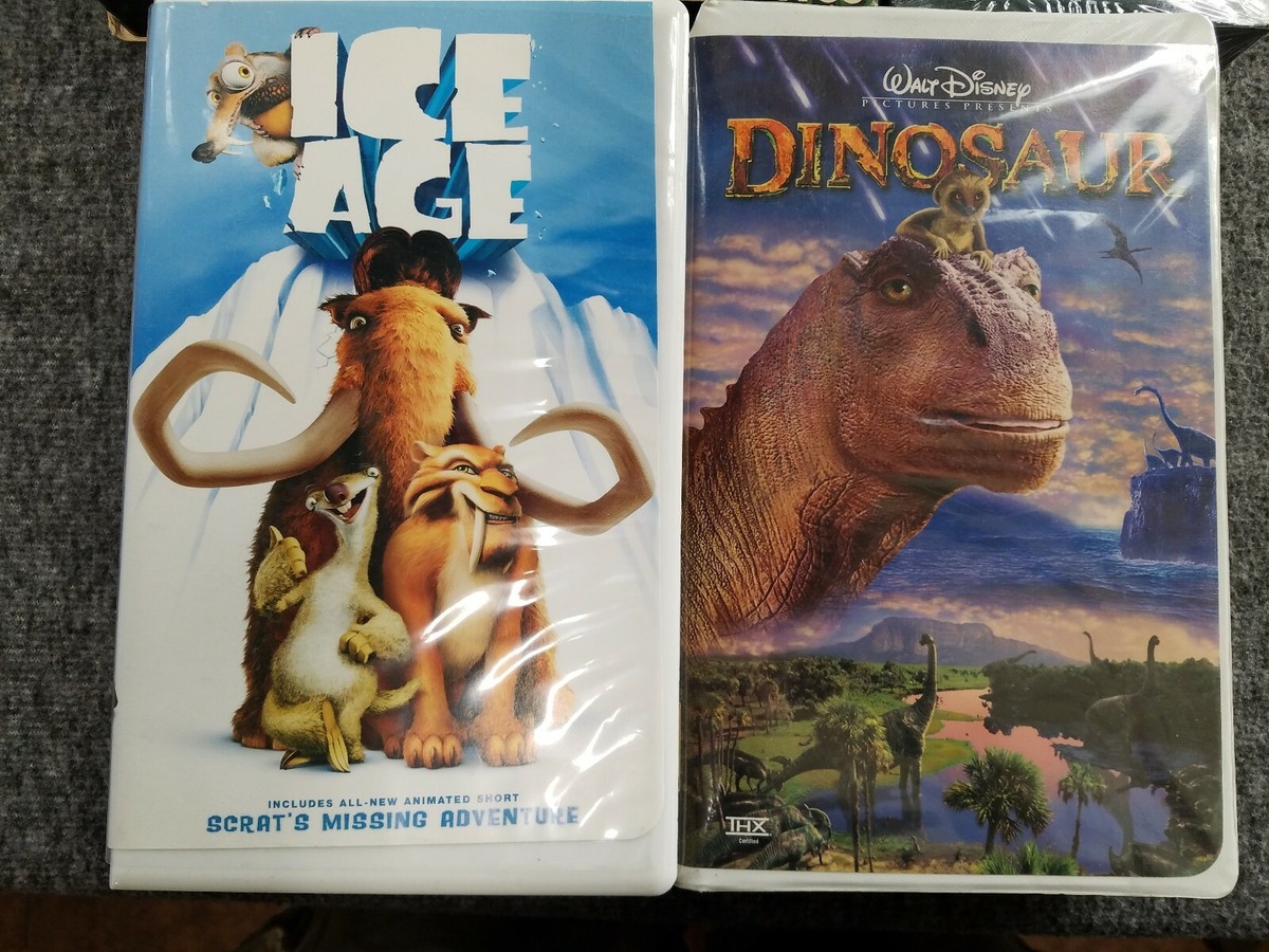Kids VHS Lot of 7 Ice Age Disney D2 Sword TMNT Turtles Dino Butter