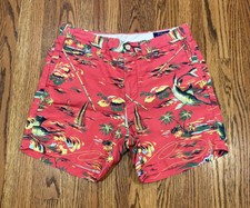 Polo Ralph Lauren Classic 6 Linen Cotton Twill Hawaiian Swordfish Chino Shorts