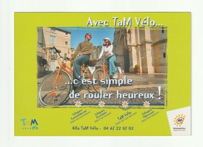 MONTPELLIER Werbekarte MIT TAM VELO... ES IST EINFACH GLÜCKLICH ZU FAHREN