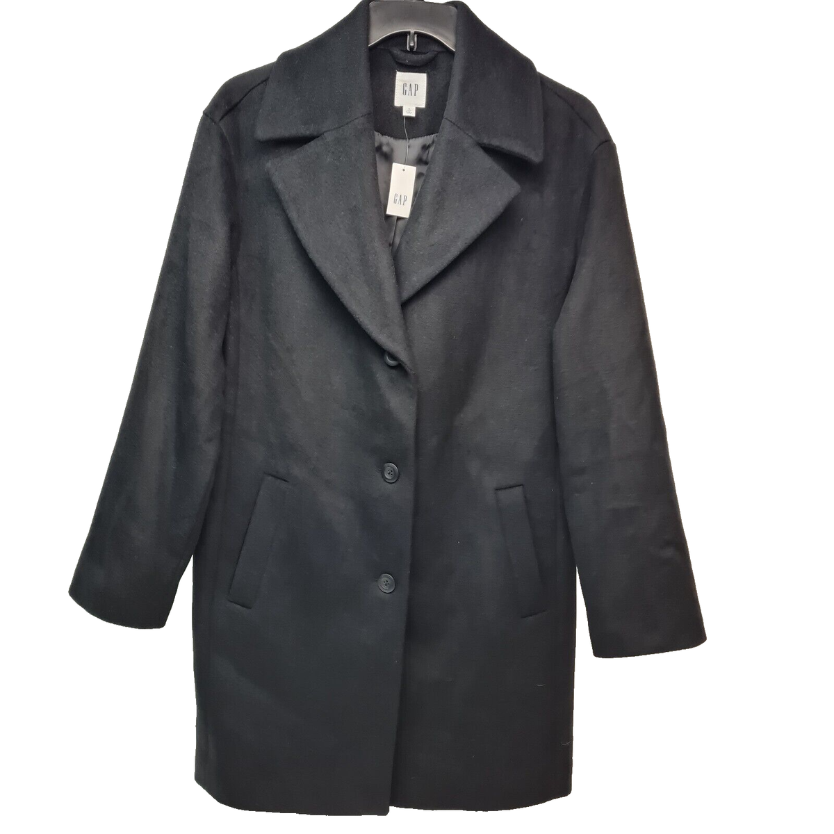 Gap Oversized Wool-Blend Cocoon Coat Women's Sz S Tall Black