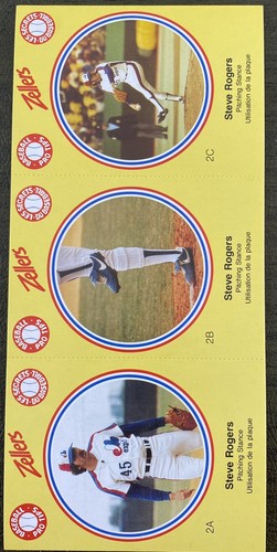 1982 Zellers Montreal Expos 3 card Panel #2A-2B-2C Steve Rogers - Picture 4 of 4