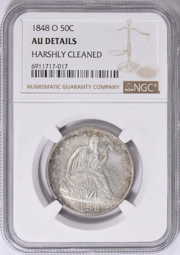 1848 O Seated Liberty Half Dollar 50c NGC AU Details