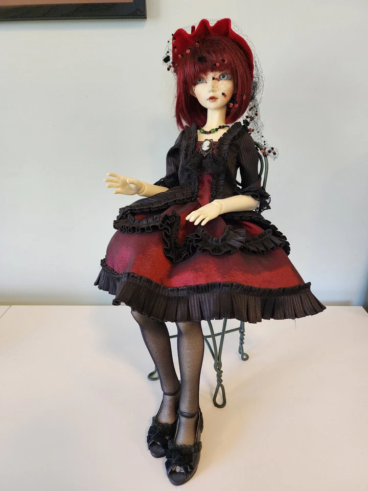 Silla de heladería vintage para muñecas de metal y madera para SD BJD American Girl Foto 3 de 4