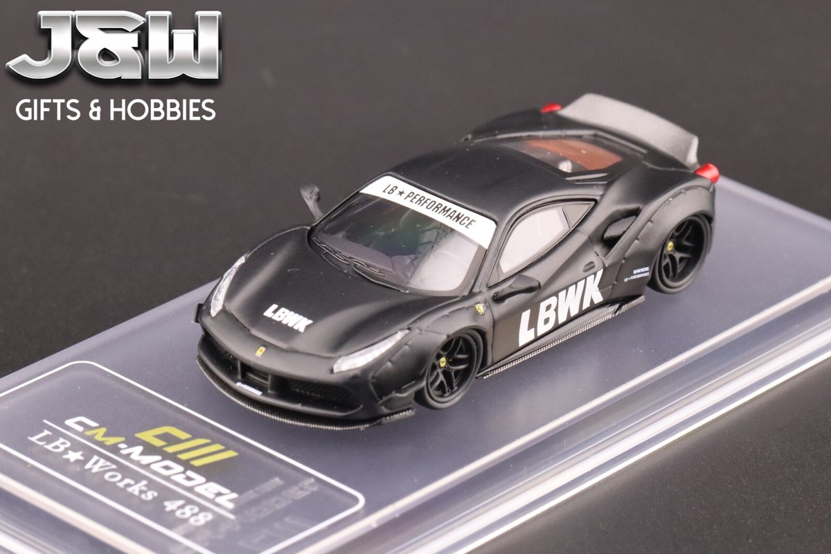 CM Model LBWK Liberty Walk 488 Widebody Matted Black with Carbon 1