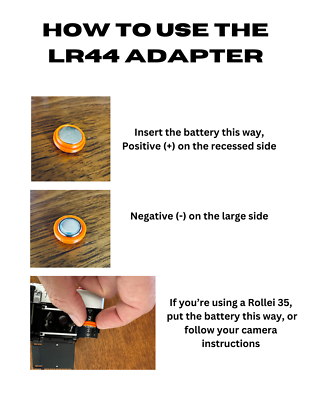 Rollei 35, light meter, 2x Battery Adapter MR9 PX625 PX13 to LR44