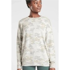Athleta Pure Luxe Camo Printed Crewneck Athletic Sweatshirt M